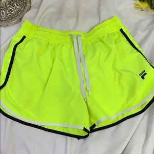 Fila Sport Florescent yellow running shorts